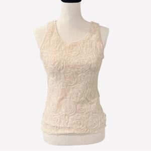 Ann Taylor Women's Tulle Floral Tank Top Size XSP